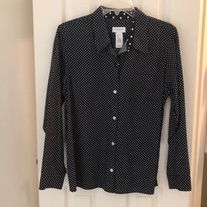 Black and white polka dot blouse!